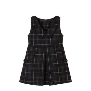 Lapin House Blue‎ & Green Tartan Plaid Collared Wool Blend Dress Size 10